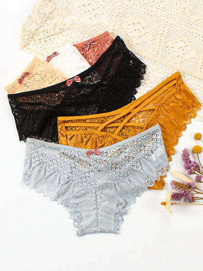 Chic high waist geometric nylon panties