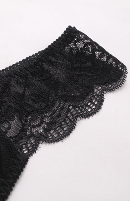 Floral Lace High Elasticity Nylon Knit Panties for Women