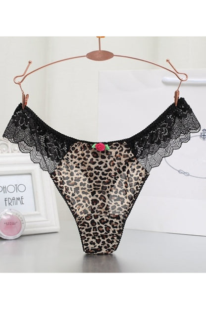 Floral Lace High Elasticity Nylon Knit Panties for Women