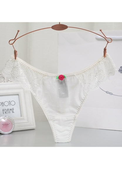 Floral Lace High Elasticity Nylon Knit Panties for Women