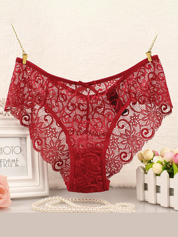 Floral nylon lace panties - comfort & style