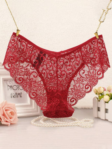 Floral nylon lace panties - comfort & style