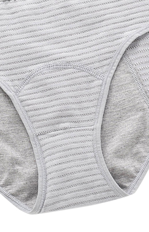 Women Breathable Striped Cotton Panties