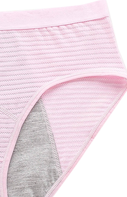 Women Breathable Striped Cotton Panties