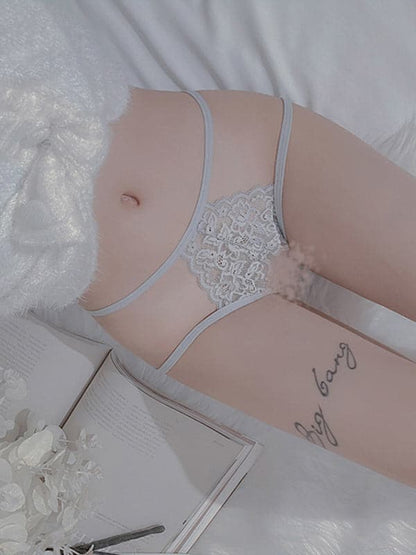 Lace open-front panties for women