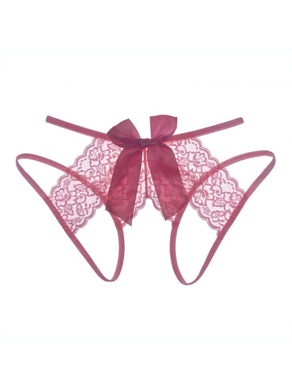 Lace open-front panties for women