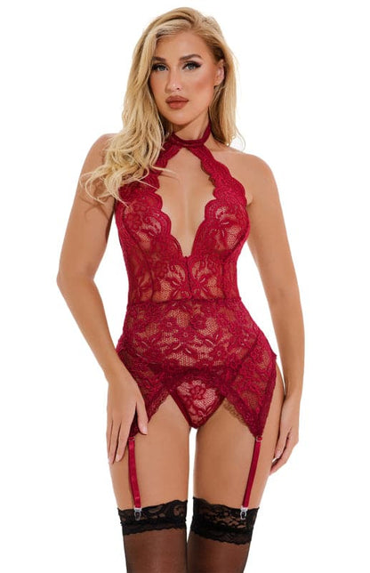 Sexy lace halter lingerie set