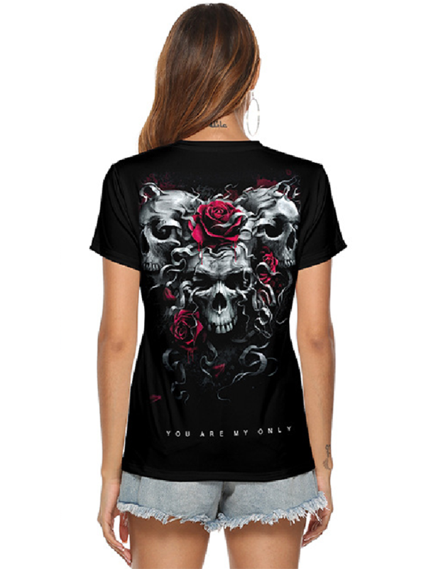 Skeleton hand v-neck t-shirt