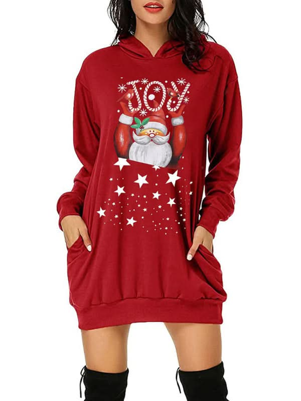 Festive Santa Hoodie Dress - Comfy & Stylish