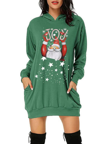 Festive Santa Hoodie Dress - Comfy & Stylish