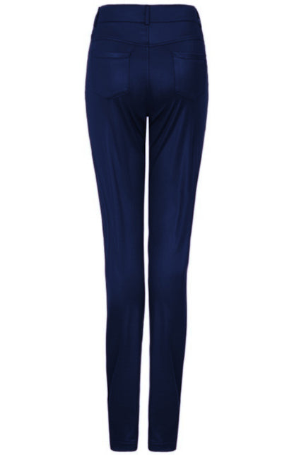 Stylish Women's Faux Leather Slim-Fit Trousers