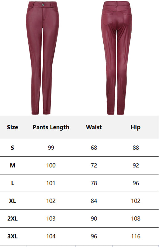 Stylish Women's Faux Leather Slim-Fit Trousers