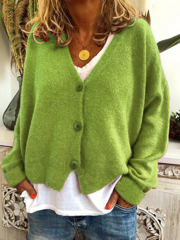 Cozy green cardigan for women