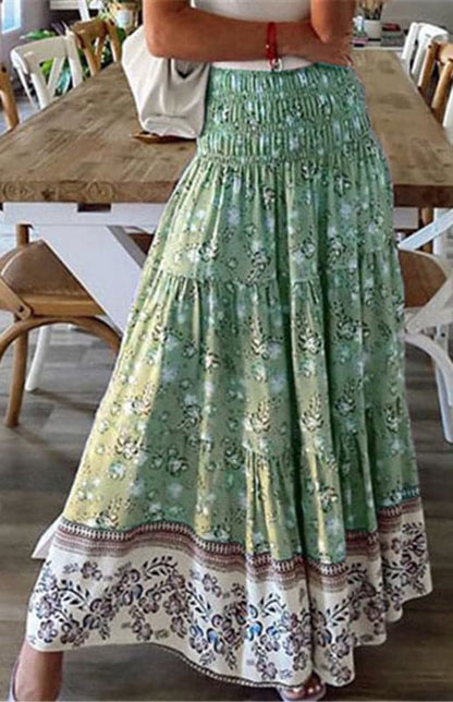 Ladies Casual Fashion Boho Print Skirt.