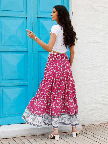 Ladies Casual Fashion Boho Print Skirt.