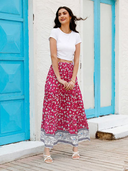 Ladies Casual Fashion Boho Print Skirt.