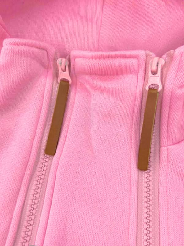 Chic double zipper color block hoodie