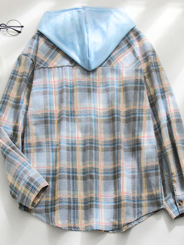 Women's Plaid Hoodie Jacket