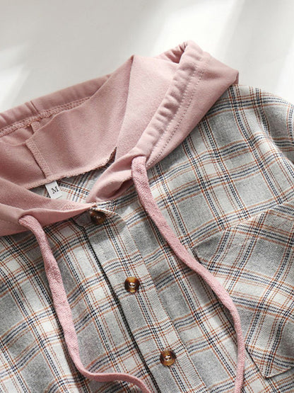 Women's Plaid Hoodie Jacket