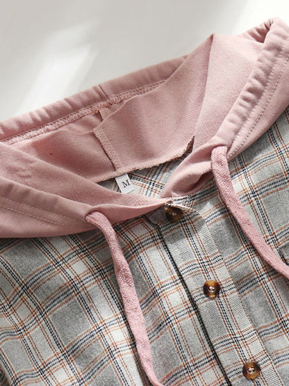 Women's Plaid Hoodie Jacket