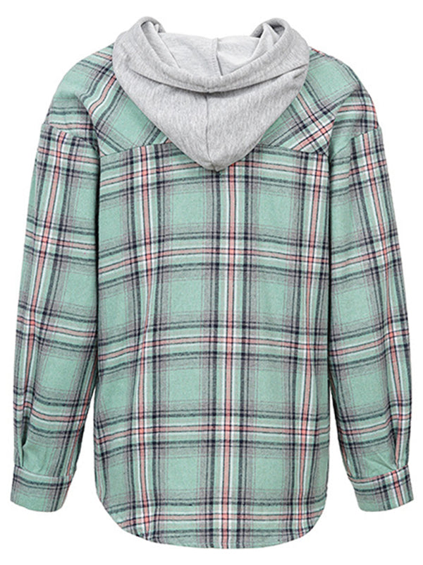 Women's Plaid Hoodie Jacket