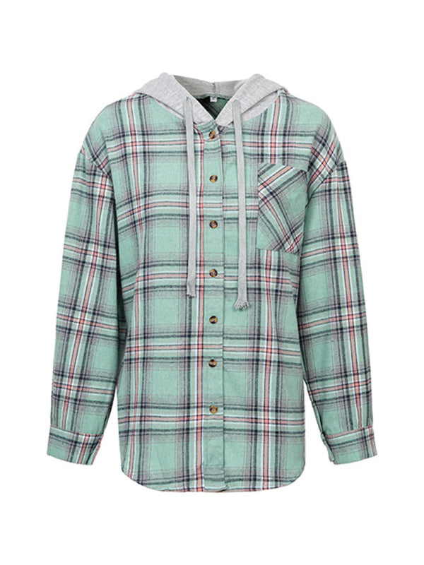 Women's Plaid Hoodie Jacket