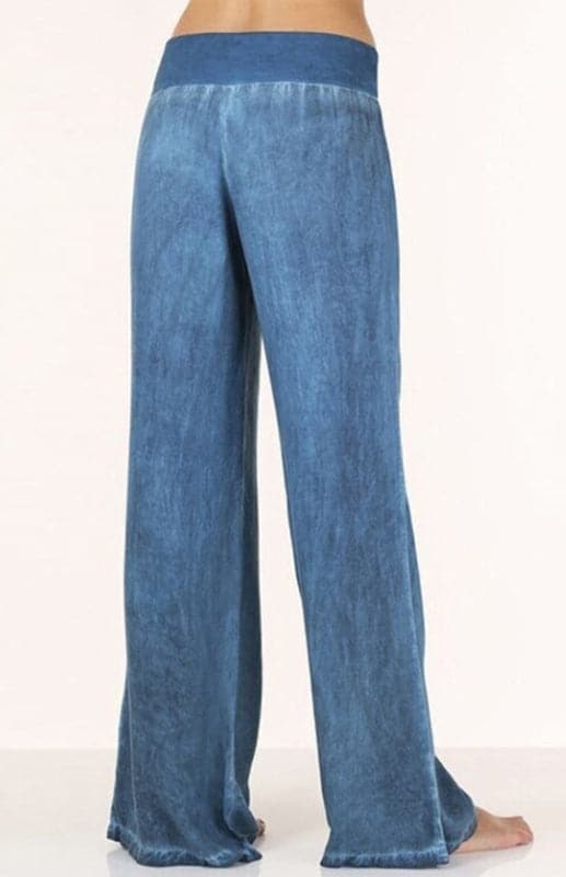 Women's lightweight wide-leg denim trousers