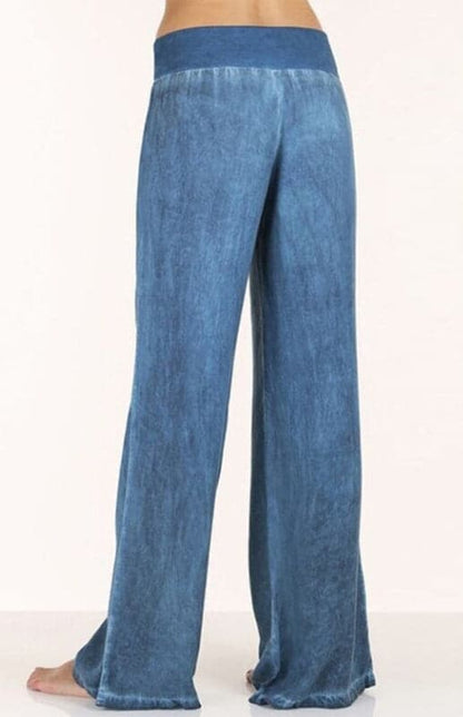 Women's lightweight wide-leg denim trousers