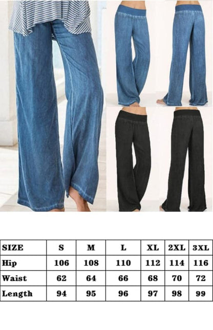 Women's lightweight wide-leg denim trousers