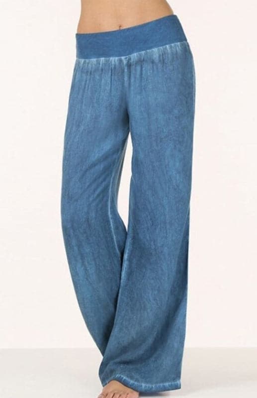 Women's lightweight wide-leg denim trousers