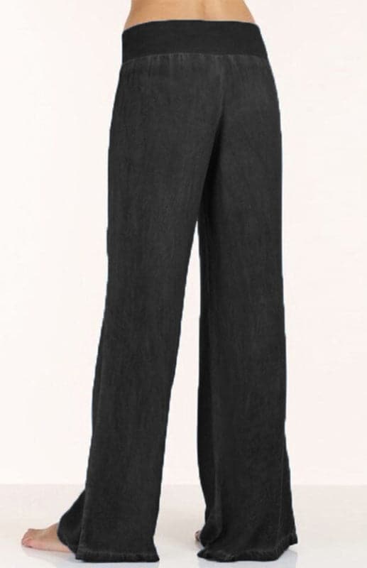 Women's lightweight wide-leg denim trousers