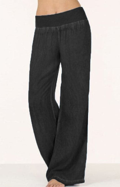 Women's lightweight wide-leg denim trousers