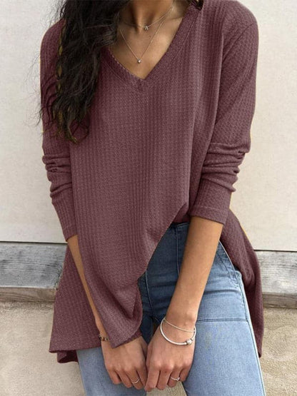 Chic V-neck long-sleeve tee