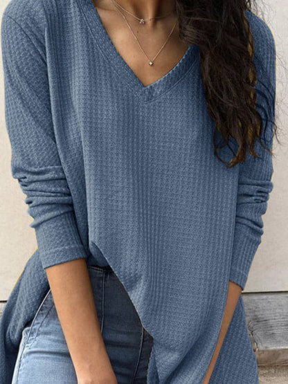 Chic V-neck long-sleeve tee