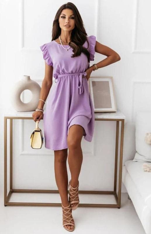 Ruffle sleeve dress for women