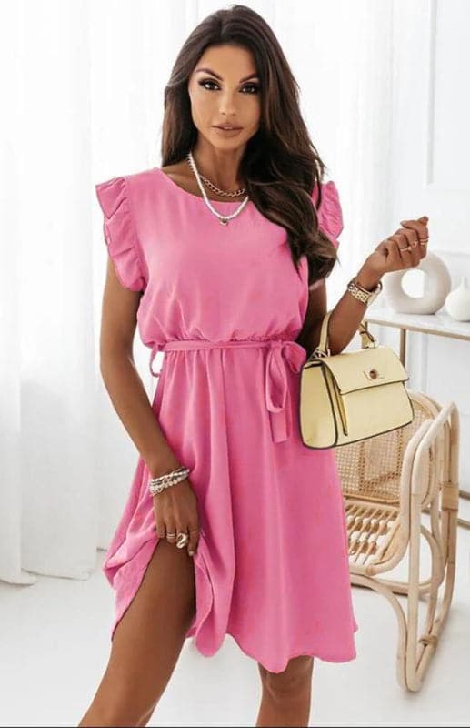 Chic Ruffle Sleeve Dress for Women - Effortless Elegance