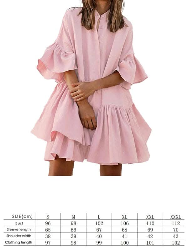 Elegant Chiffon Dress with Ruffles for Chic Style - Love Salve 