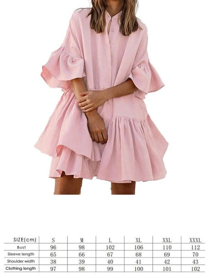 Elegant Chiffon Dress with Ruffles for Chic Style - Love Salve 