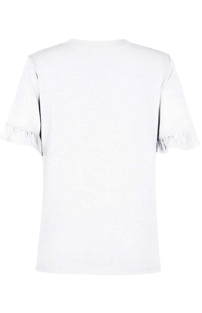 Solid Short Sleeve Crew Neck T-Shirt Top.