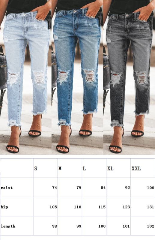 Chic women's ripped jeans in stylish design