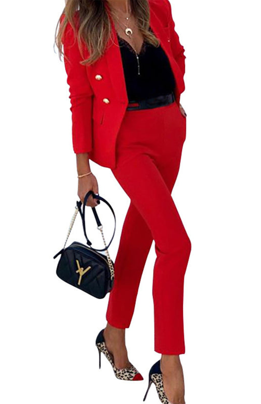 New Solid Color Fashion Two-Piece Suit for Women