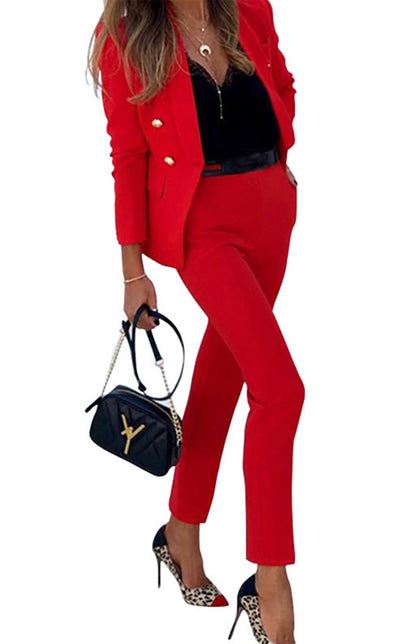 New Solid Color Fashion Two-Piece Suit for Women