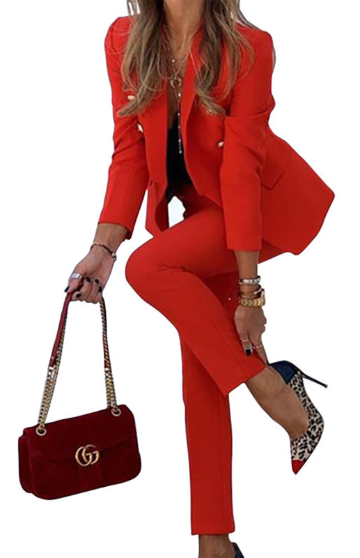 New Solid Color Fashion Two-Piece Suit for Women