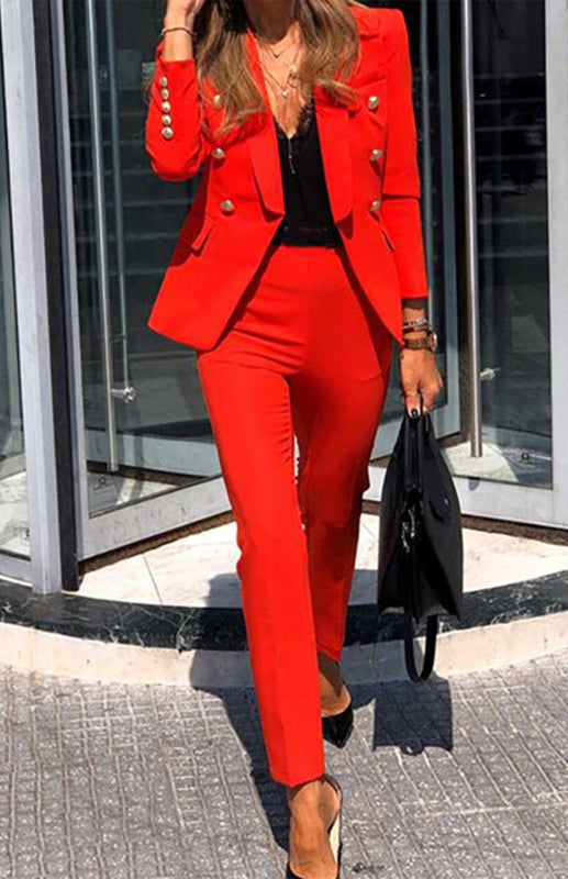 New Solid Color Fashion Two-Piece Suit for Women