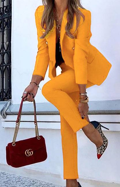 New Solid Color Fashion Two-Piece Suit for Women