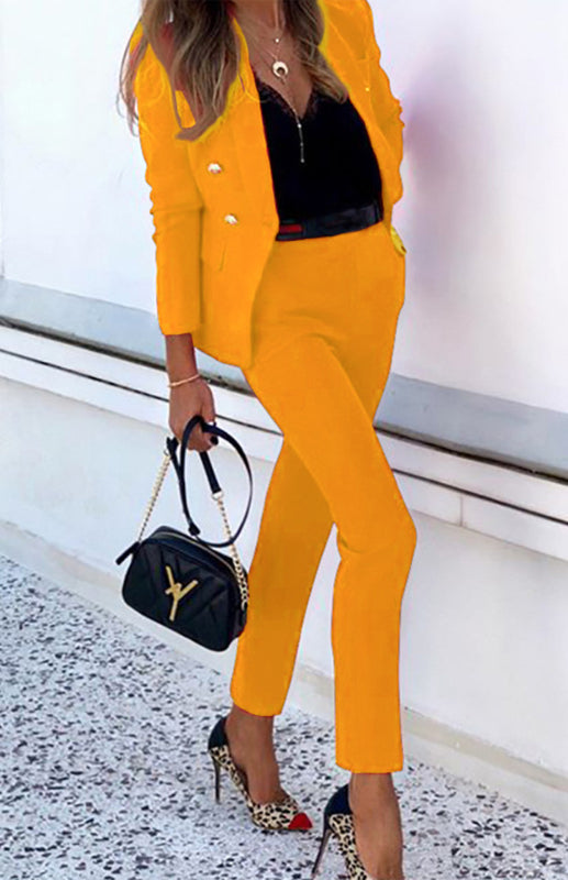 New Solid Color Fashion Two-Piece Suit for Women