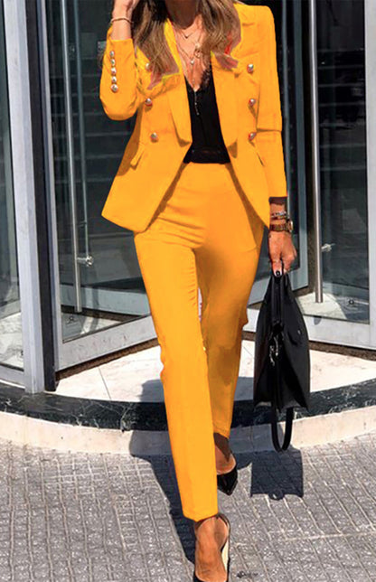 New Solid Color Fashion Two-Piece Suit for Women