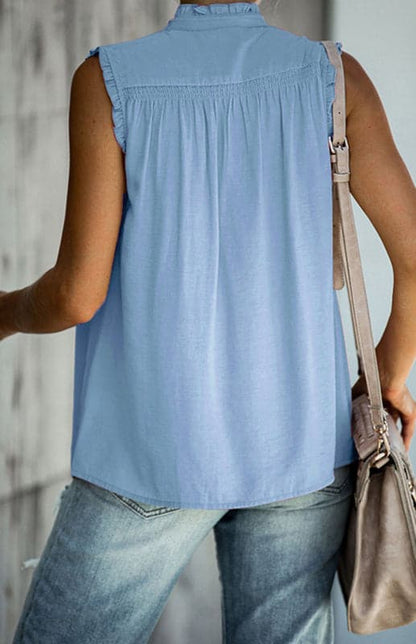 Women's ruffle v-neck top