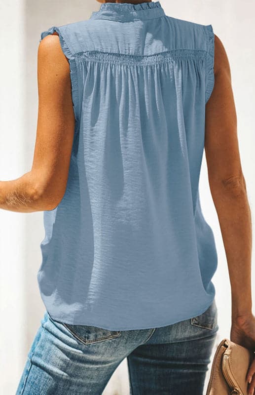 Women's ruffle v-neck top