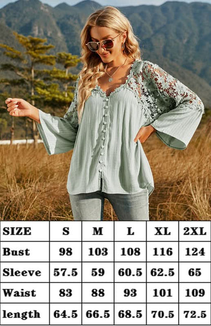 Women’s Lace Deep V Blouse